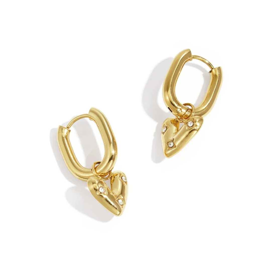 Sparkling heart hoops