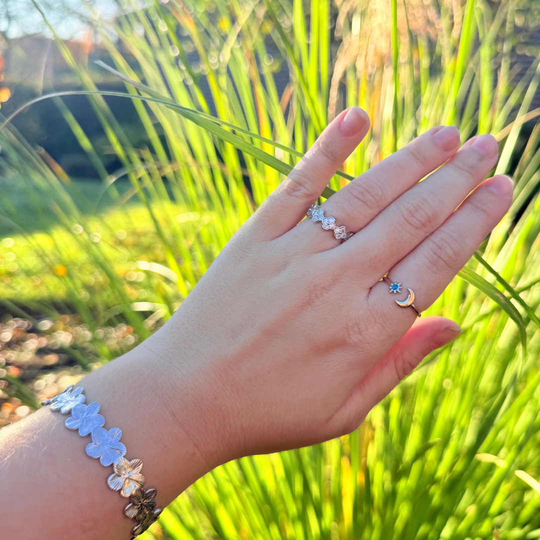 Moon & star ring