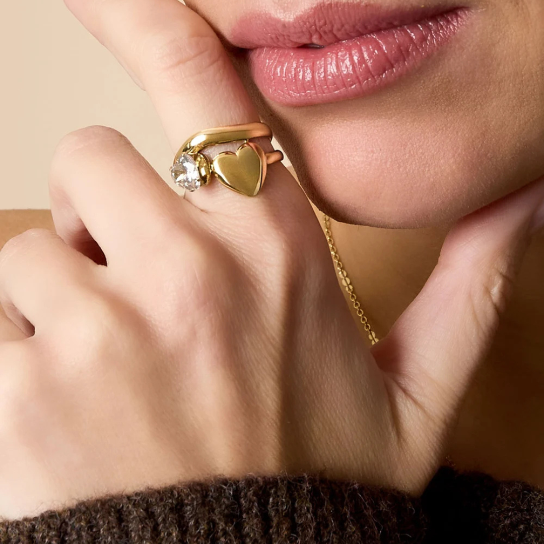 sparkle heart ring